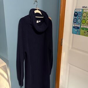GAP Women's Deep Blue Cowl Neck Sweater dress